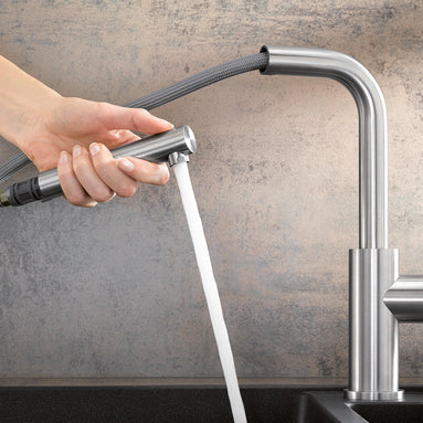 Baterie bucătărie Blanco LANORA-S – inox masiv perlat HD