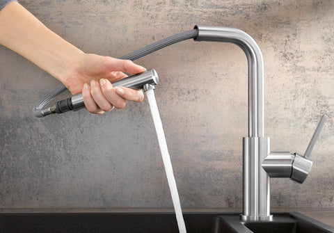 Baterie bucătărie Blanco LANORA-S – inox masiv perlat HD