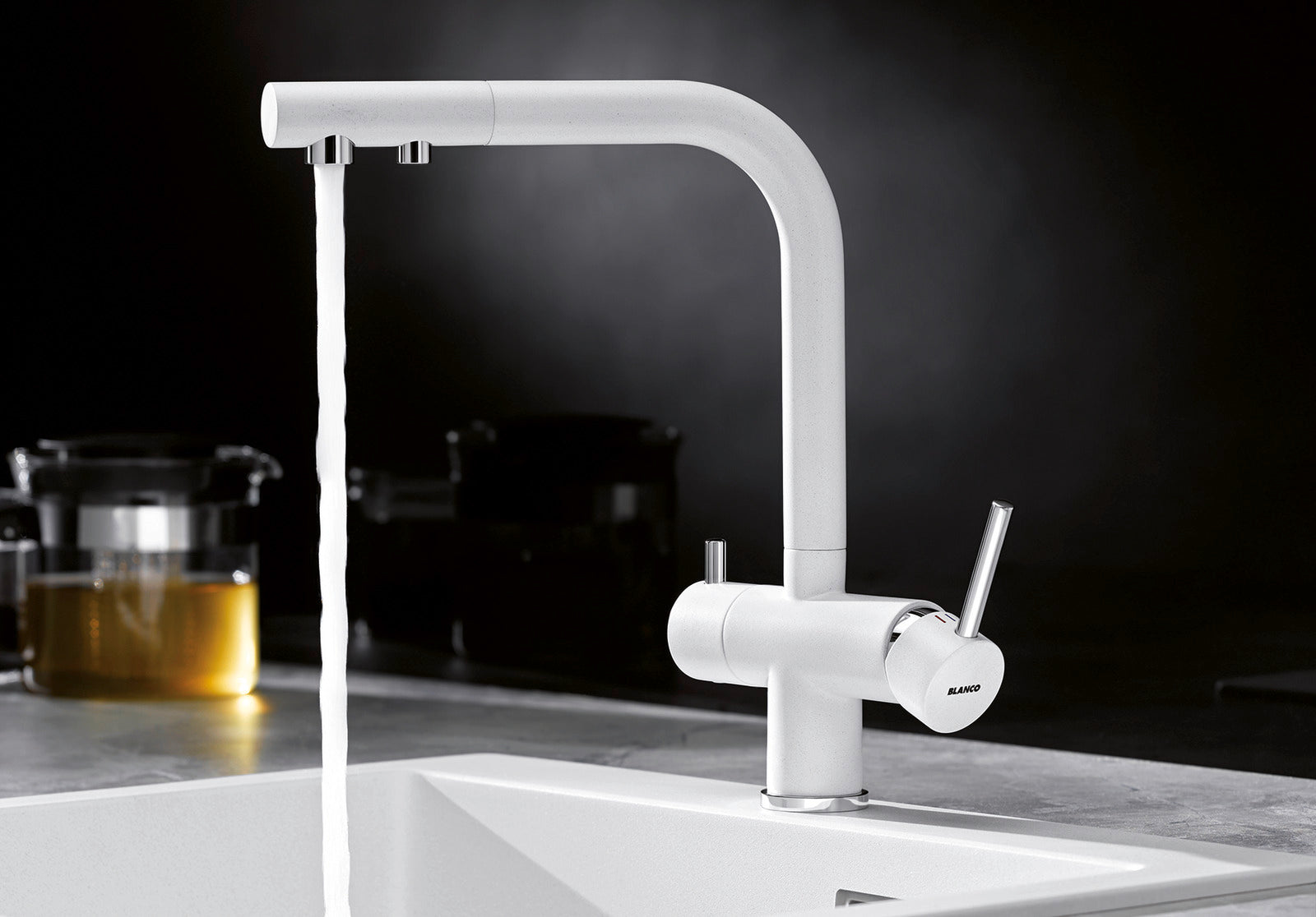 Baterie bucătărie Blanco FONTAS II Filter – gri vulcan/crom HD