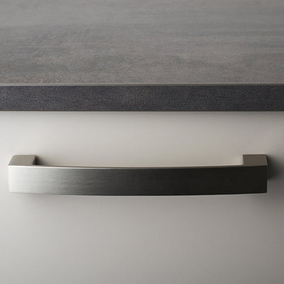 Mâner pentru mobilier Tulip Ulica – finisaj crom satinat mat, zamac, interax 320 mm