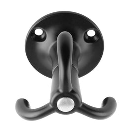 Agățătoare rotativă Tulip Twist – negru mat, 3 cârlige, zamac, montaj pe blat/poliță (sub), multifuncțională