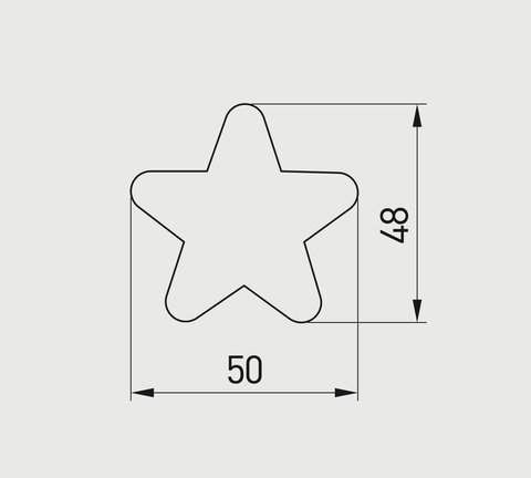 Buton mobilă copii STAR 50x48 mm, galben