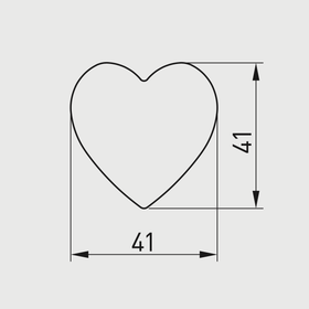 Buton mobilă copii HEART 41x41 mm, roz