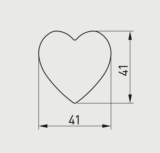 Buton mobilă copii HEART 41x41 mm, roz