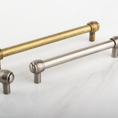 Mâner pentru mobilier Tulip Rustik 128 – finisaj cositor vechi, zamac, interax 128 mm