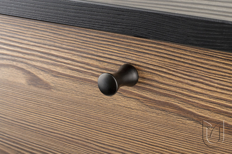 Buton mobilier Ruza – nichel periat, rotund, Ø15,5×27 mm, cu șurub