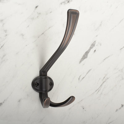 Agățătoare pentru cuier Tulip Rubico XL – alamă antichizată, 3 agățători, zinc, montaj frontal (cu șuruburi incluse)