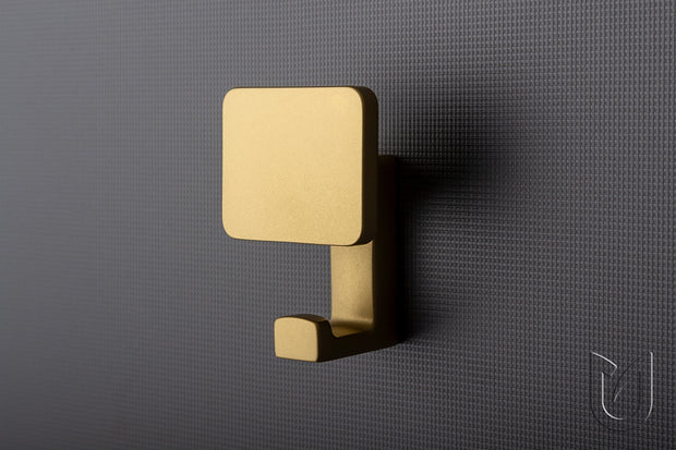 Agățătoare dublă Tulip Pera – negru mat, H64 mm, 2 cârlige, zamac, montaj frontal