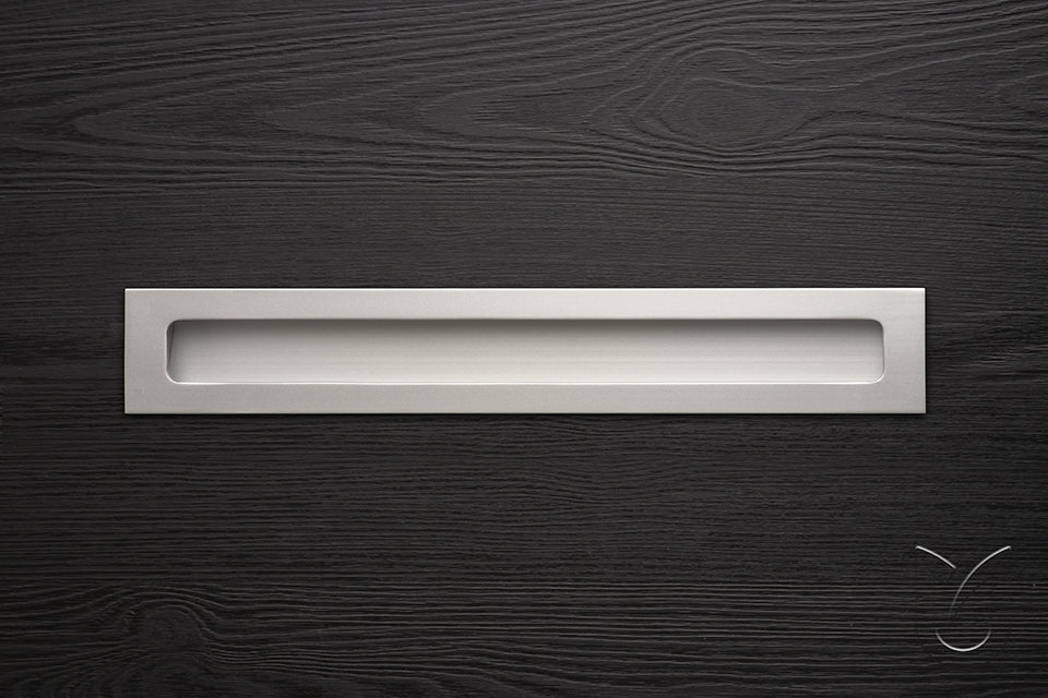 Mâner îngropat pentru mobilier Tulip Rulida – aluminiu anodizat mat, interax 128 mm