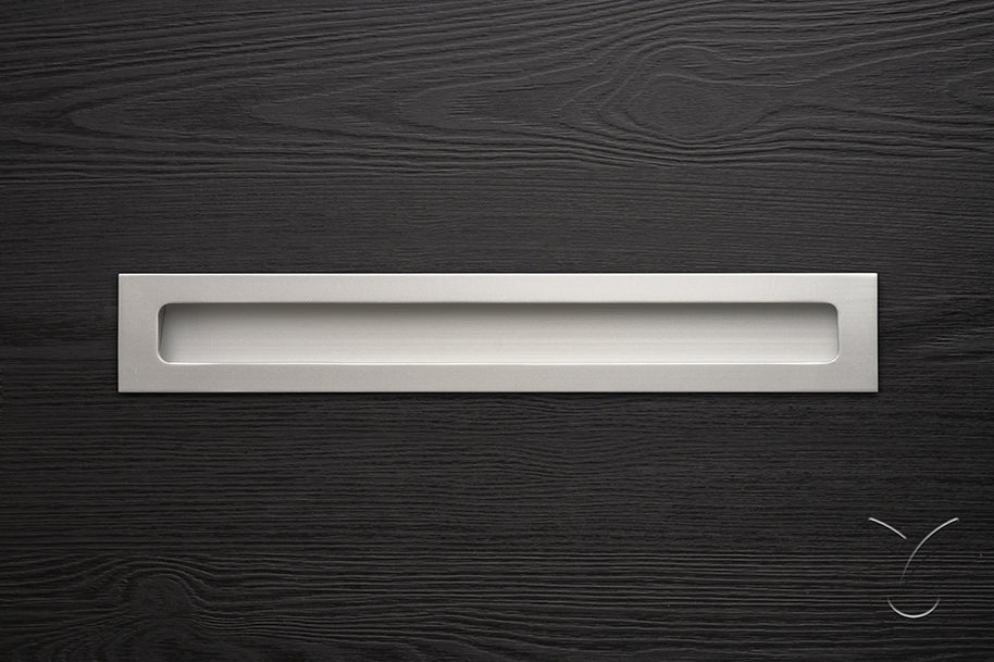 Mâner îngropat pentru mobilier Tulip Rulida – aluminiu anodizat mat, interax 128 mm