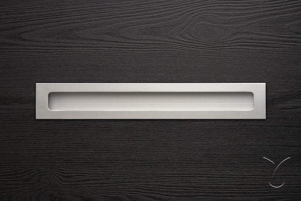 Mâner îngropat pentru mobilier Tulip Rulida – aluminiu anodizat mat, interax 128 mm