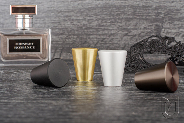 Buton mobilier Tulip Conic – auriu mat, conic, rotund (aluminiu)