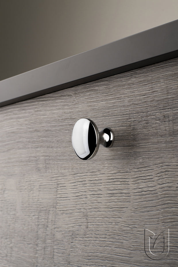 Buton mobilier Evan – nichel mat, rotund