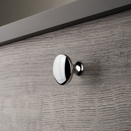 Buton mobilier Tulip Evan – crom lucios, rotund (zamac)