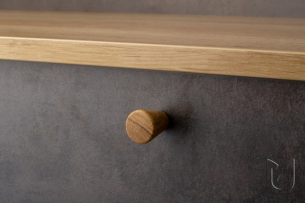 Buton mobilier Taper – fag natur (raw), finisaj natural, cu șuruburi