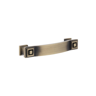 Mâner pentru mobilier Tulip Serena – alamă antichizată, mat, zinc, interax 128 mm