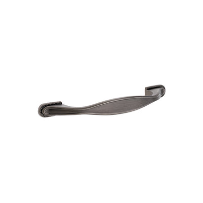 Mâner pentru mobilier Tulip Tomo – cositor antichizat (pewter/old tin), finisaj șlefuit, interax 96 mm