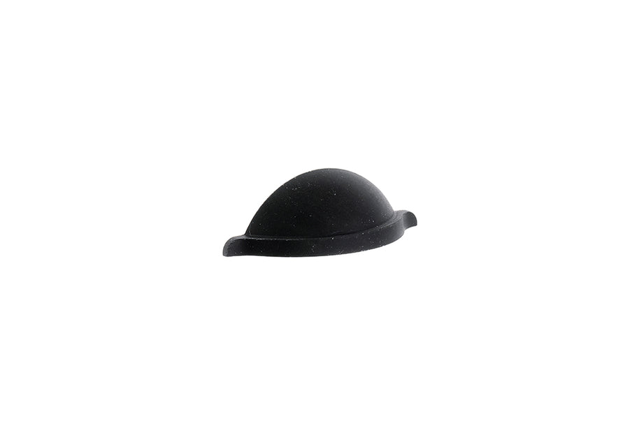 Mâner tip cupă pentru mobilier Tulip Corsica – negru antichizat (mat), zamac, interax 64 mm