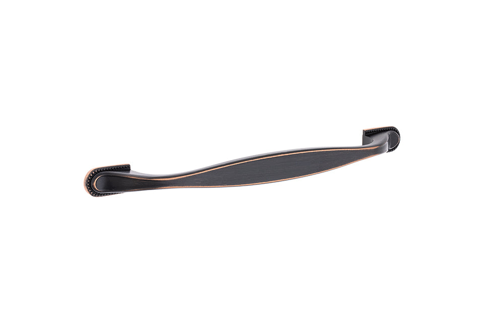 Mâner pentru mobilier Tulip Tomo – cupru antichizat închis (old copper), finisaj șlefuit, interax 96 mm