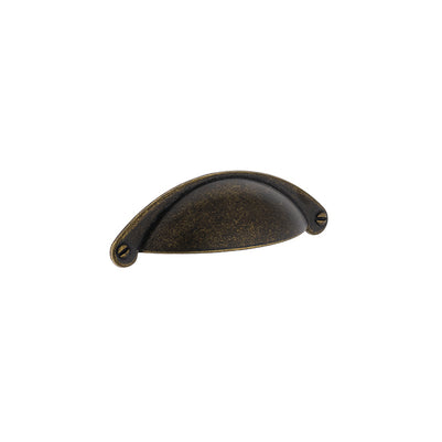 Mâner tip cupă pentru mobilier Tulip Cona – alamă antichizată (mat), zamac, interax 64 mm