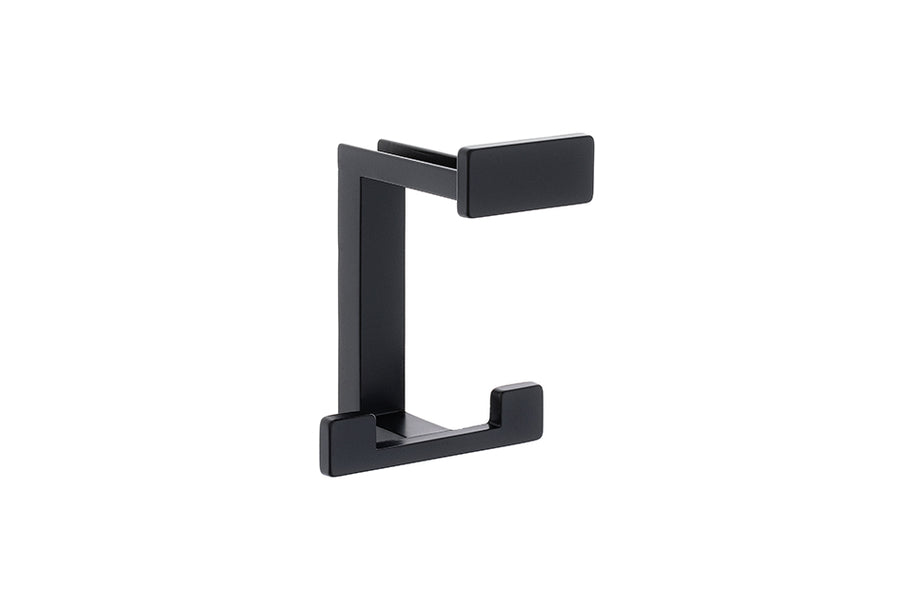 Agățătoare cu 3 cârlige Tulip Kara L – negru mat, 92 × 70 mm, zamac, montaj frontal
