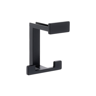 Agățătoare cu 3 cârlige Tulip Kara L – negru mat, 92 × 70 mm, zamac, montaj frontal