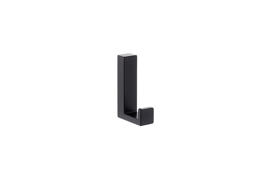 Agățătoare pentru cuier Tulip Kara S – negru mat, 1 cârlig, zamac, montaj frontal