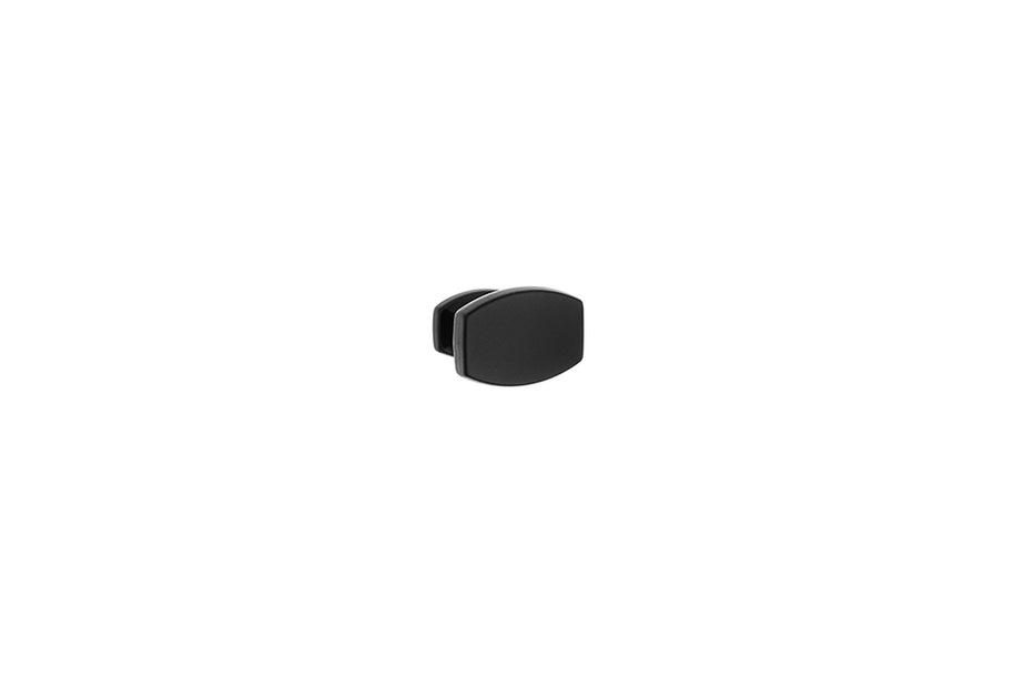 Buton mobilier Tulip Menfi – negru mat, dreptunghiular, 35 × 25 mm, H24 mm, interax 20 mm (zamac)