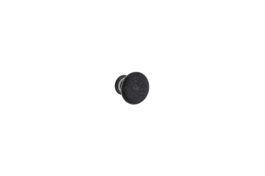 Buton mobilier Tulip Victoria – negru antichizat (old black), rotund, mat (zamac)