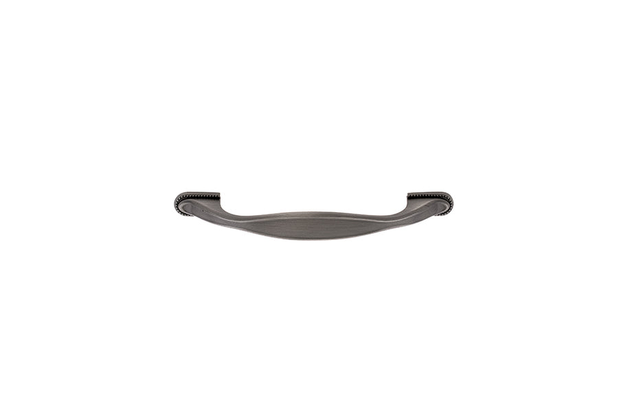 Mâner pentru mobilier Tulip Tomo – cositor antichizat (pewter/old tin), finisaj șlefuit, interax 160 mm