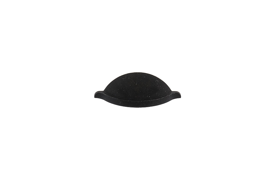 Mâner tip cupă pentru mobilier Tulip Corsica – negru antichizat (mat), zamac, interax 64 mm