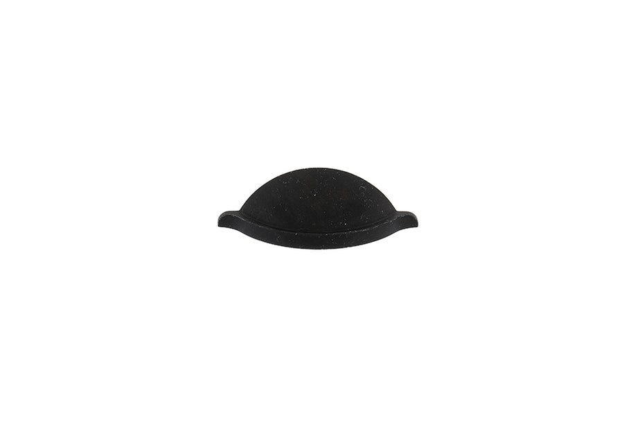 Mâner tip cupă pentru mobilier Tulip Corsica – negru antichizat (mat), zamac, interax 64 mm