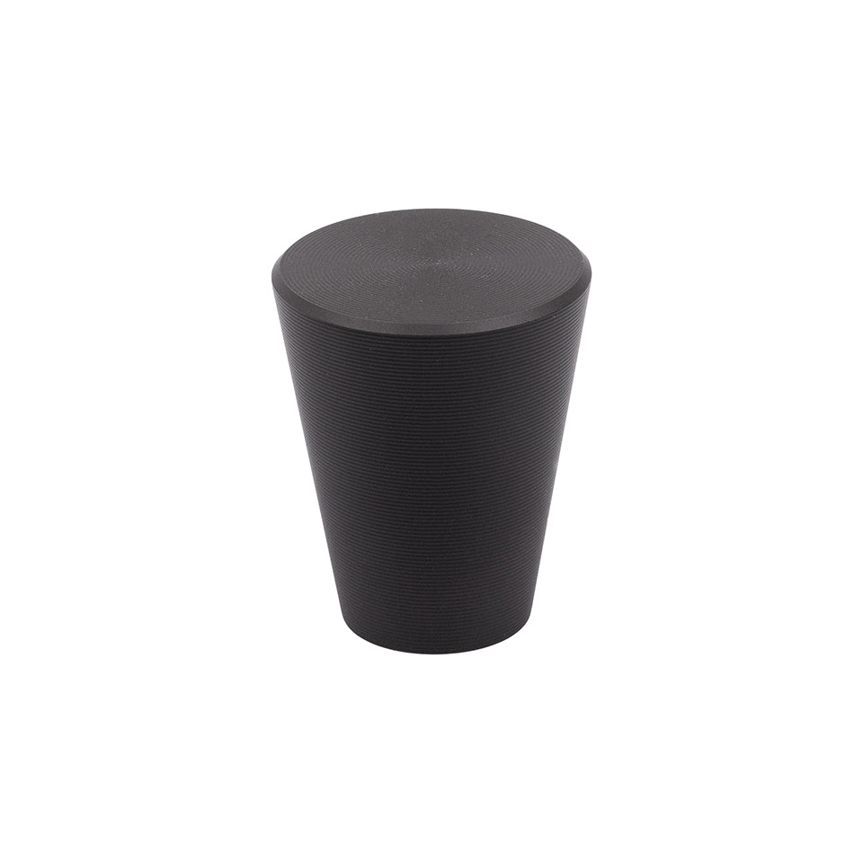 Buton mobilier Tulip Conic – negru mat, conic, rotund (aluminiu)