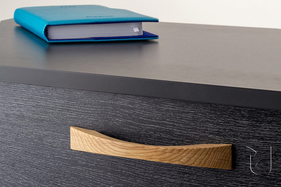 Mâner pentru mobilier Tulip Berga – fag lăcuit, lemn, interax 128 mm