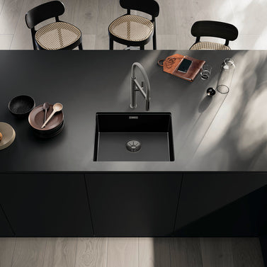 Chiuvetă bucătărie inox Blanco CLARON 500-U Dark Steel 540 × 440 mm