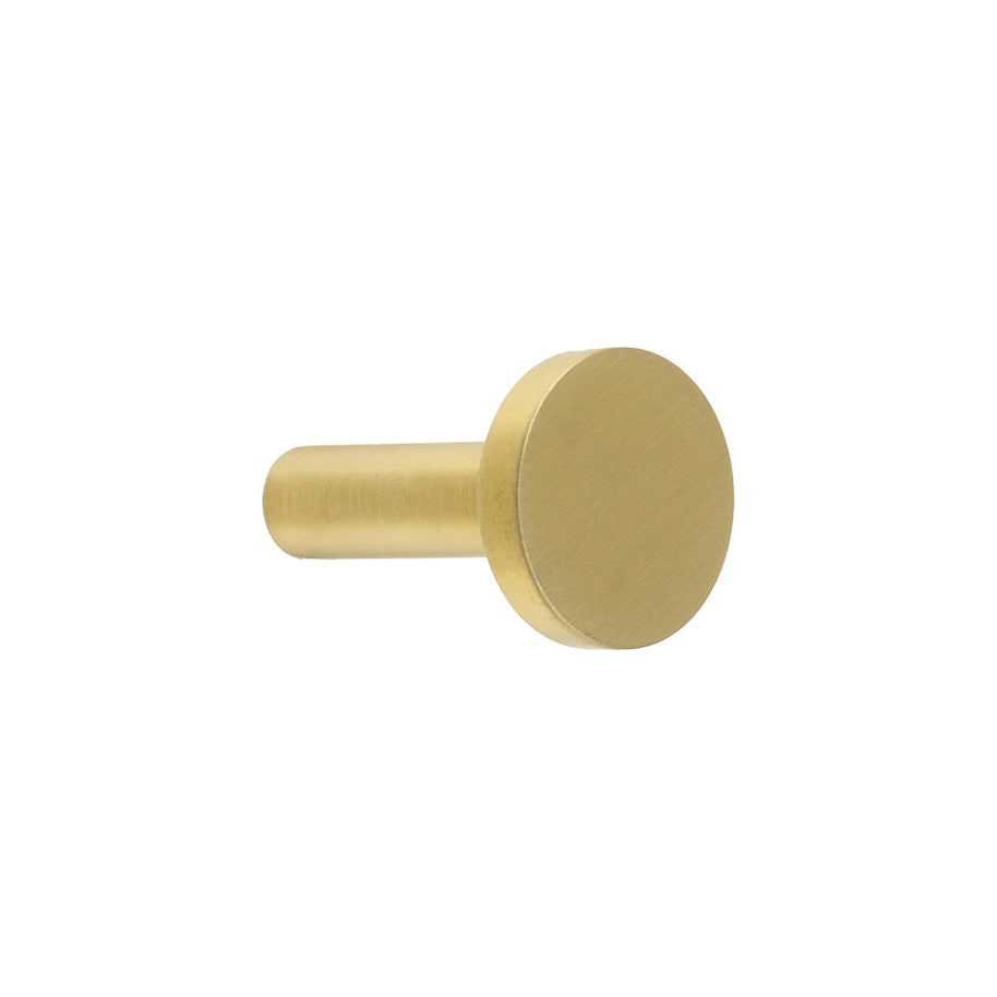 Agățătoare pentru cuier Tulip Element – auriu periat, oțel inoxidabil, 1 cârlig, montaj frontal (cap Ø25 mm)