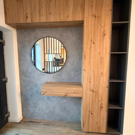 Mobilier pentru hol cu oglindă realizat la comandă de NORVINIA
