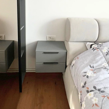 Mobilier la comandă pentru dormitor, din MDF termoformat - comodă, dressing, noptiere