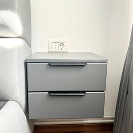 Mobilier la comandă pentru dormitor, din MDF termoformat - comodă, dressing, noptiere