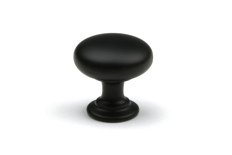 Buton mobilier Jota – negru mat, rotund, 28×28 mm, cu șurub
