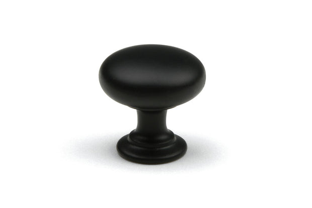 Buton mobilier Jota – negru mat, rotund, 28×28 mm, cu șurub