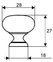 Buton mobilier Jota – crom lucios, rotund, 28×27 mm, cu șurub