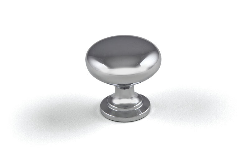 Buton mobilier Jota – crom lucios, rotund, 28×27 mm, cu șurub