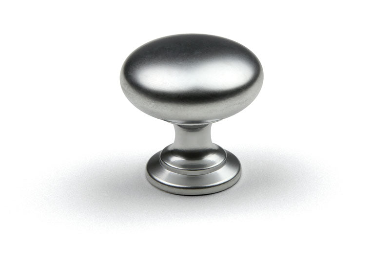 Buton mobilier Jota – crom mat, rotund, 28×27 mm, cu șurub