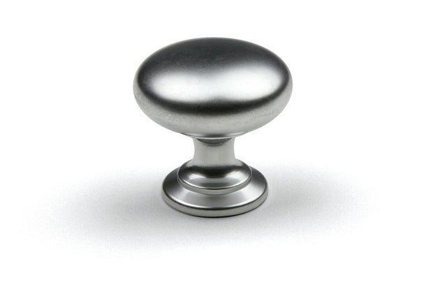 Buton mobilier Jota – crom mat, rotund, 28×27 mm, cu șurub