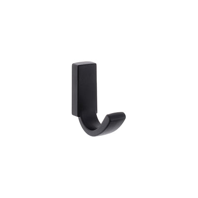 Agățătoare pentru cuier Tulip Rini – negru mat, 1 cârlig, zamac, montaj frontal, H59 mm