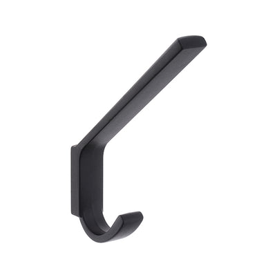 Agățătoare pentru cuier Tulip Rini XL – negru mat, 2 cârlige, zamac, montaj frontal, H140,5 mm