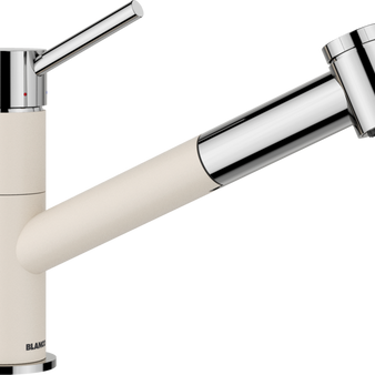 Baterie bucătărie Blanco KANO-S VARIO Silgranit Look - alb antic/crom HD