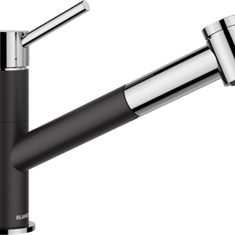 Baterie bucătărie Blanco KANO-S VARIO Silgranit Look - negru/crom HD