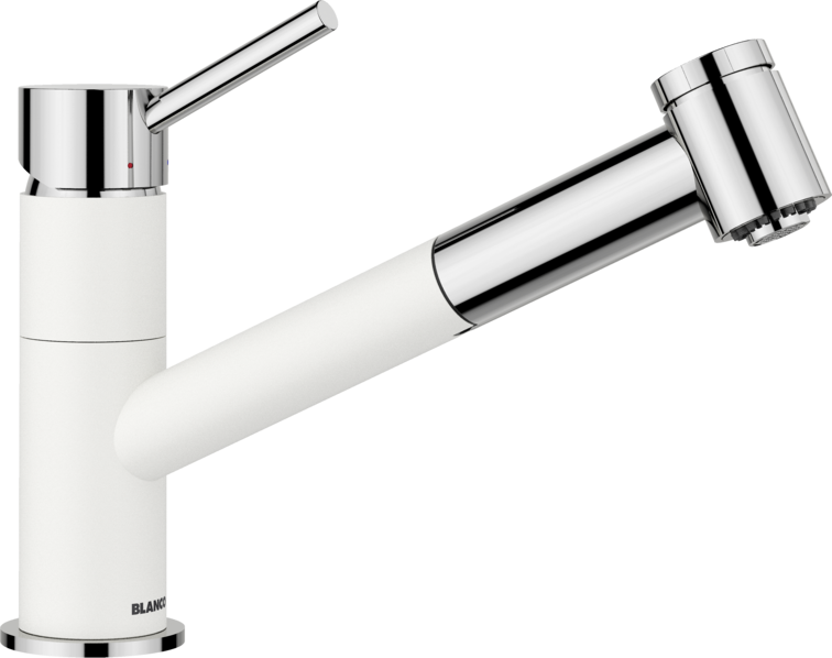 Baterie bucătărie Blanco KANO-S VARIO Silgranit Look - alb/crom HD